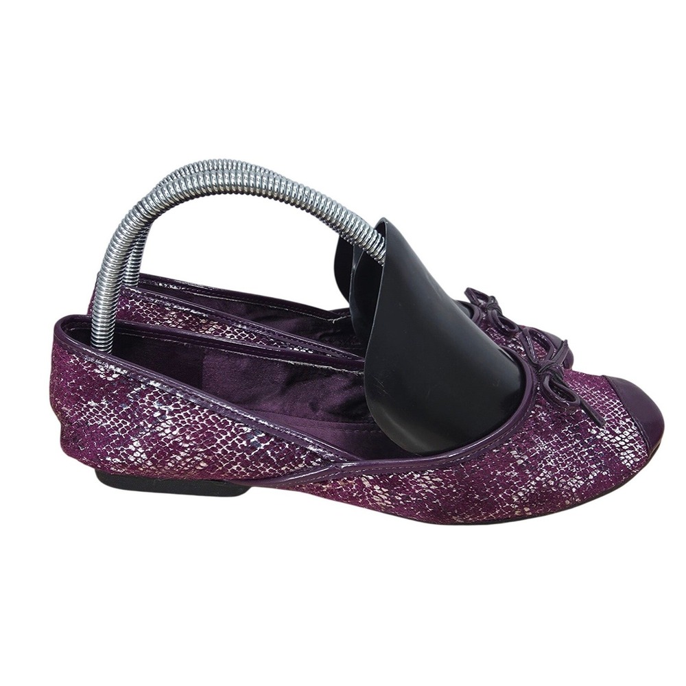 Naturalizer Ballet Flats Womens 8.5 Purple Snakeskin Slip On Comfort Feminine